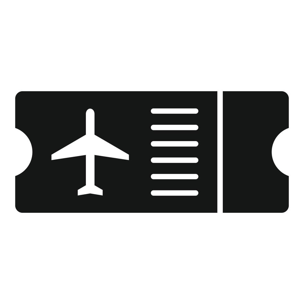 Plane board ticket icon, simple style vector