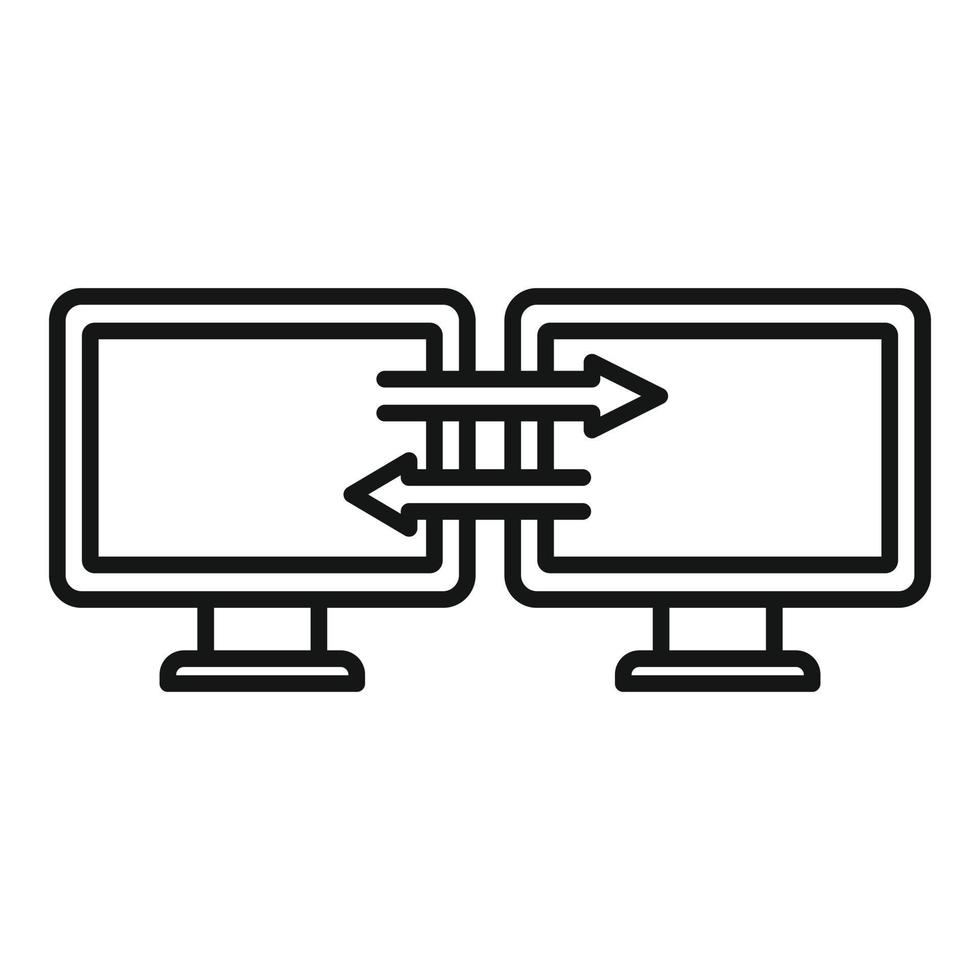 Monitor remote control icon, outline style vector