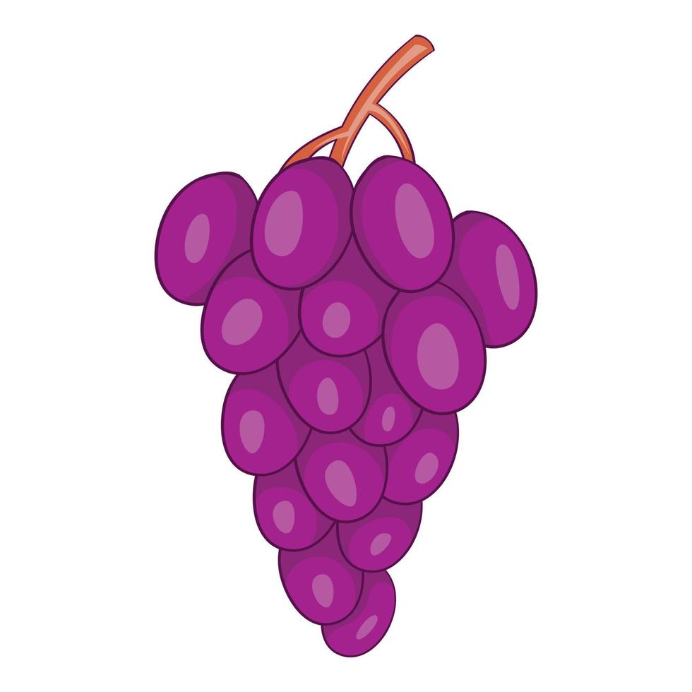 Grape icon, cartoon style vector