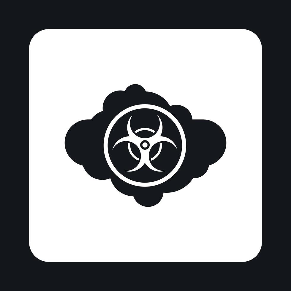 icono de nube radiactiva, estilo simple vector