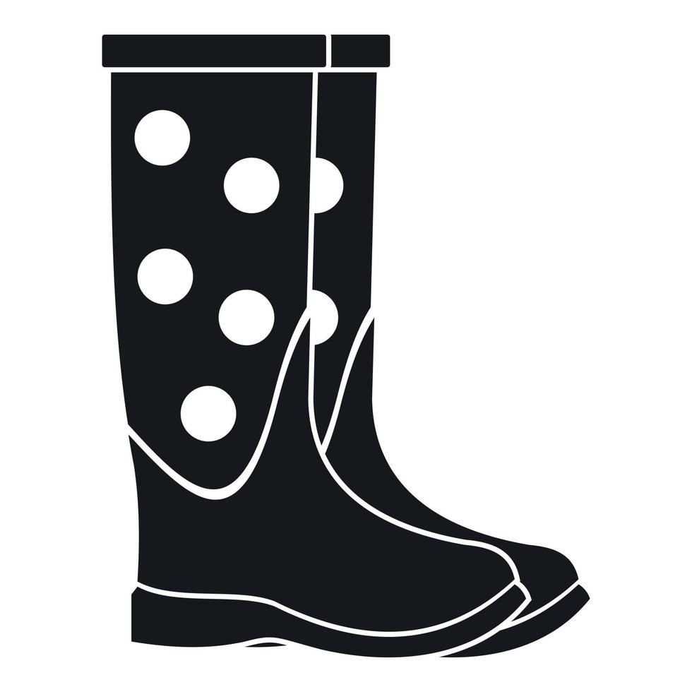 icono de botas de goma, estilo simple vector