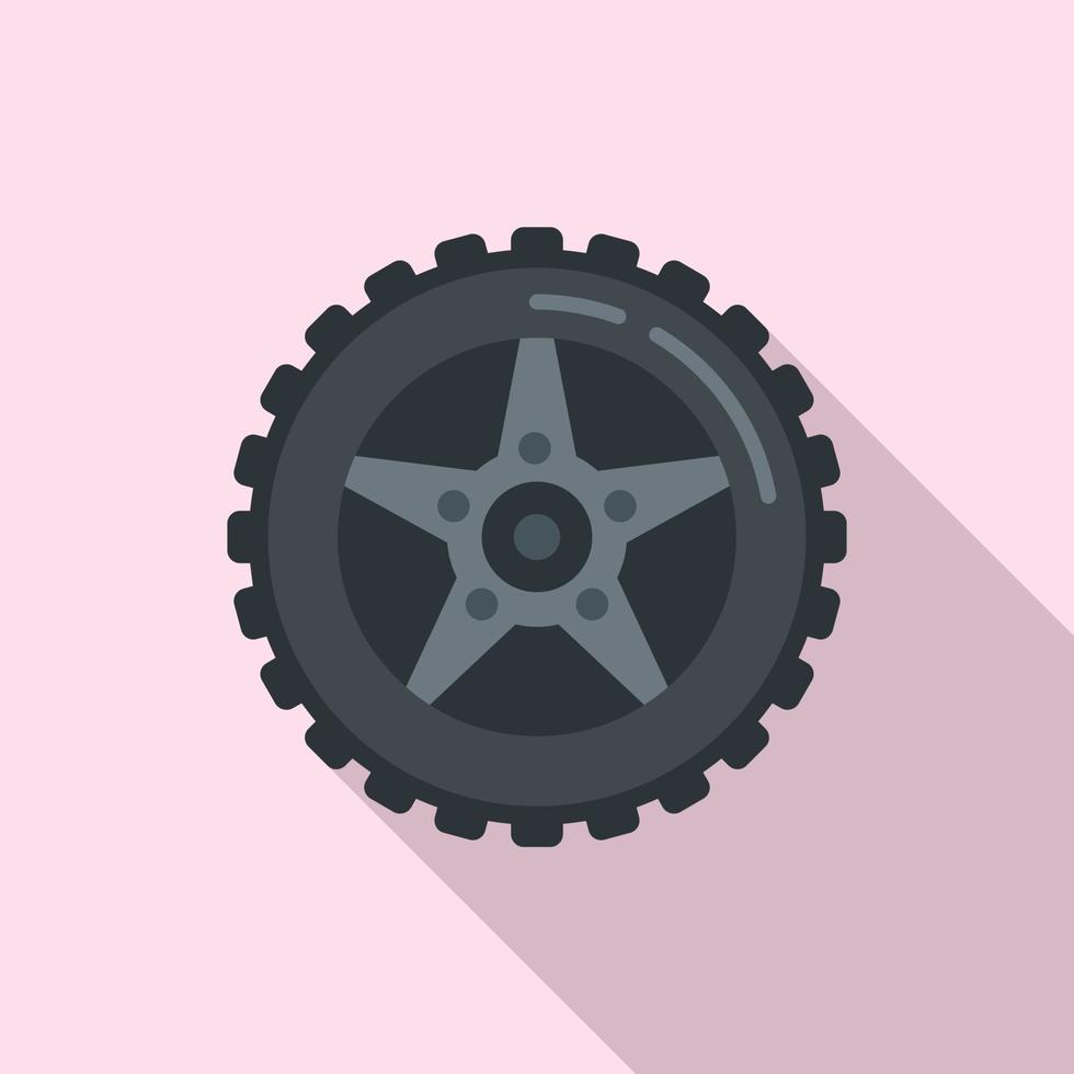 Car wheel icon, flat style vector