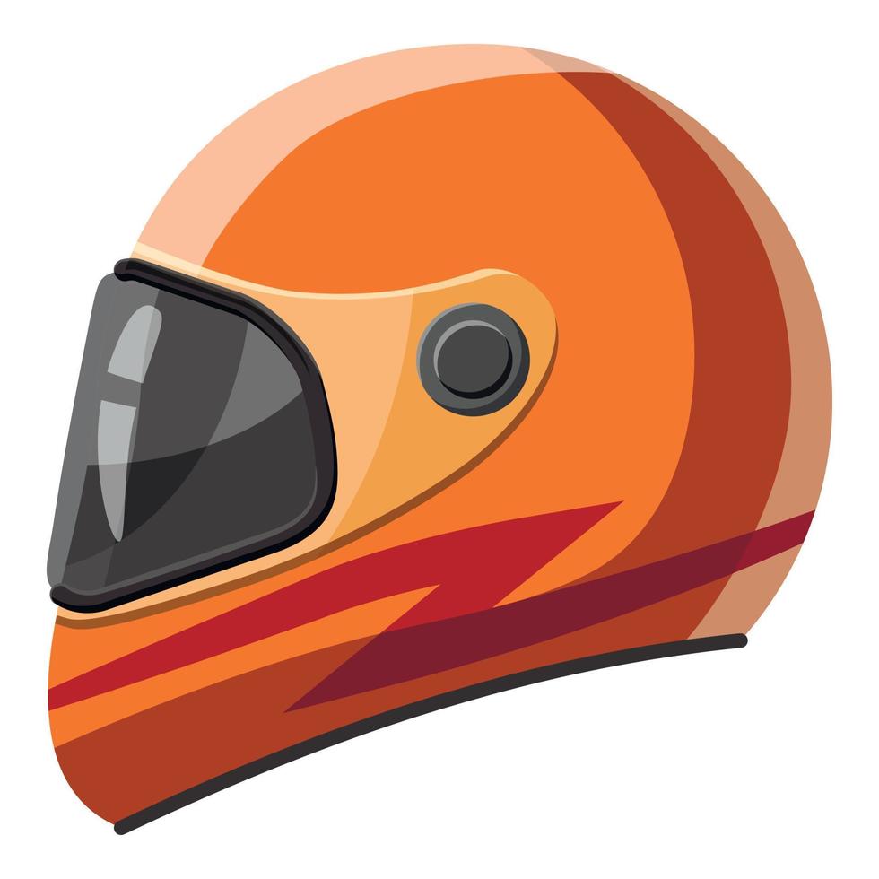 icono de casco de carreras naranja, estilo 3d isométrico vector