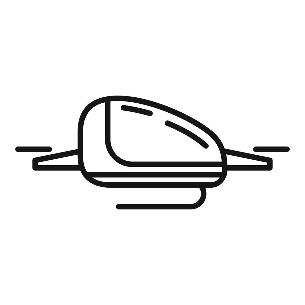 icono de taxi aéreo automatizado, estilo de contorno vector