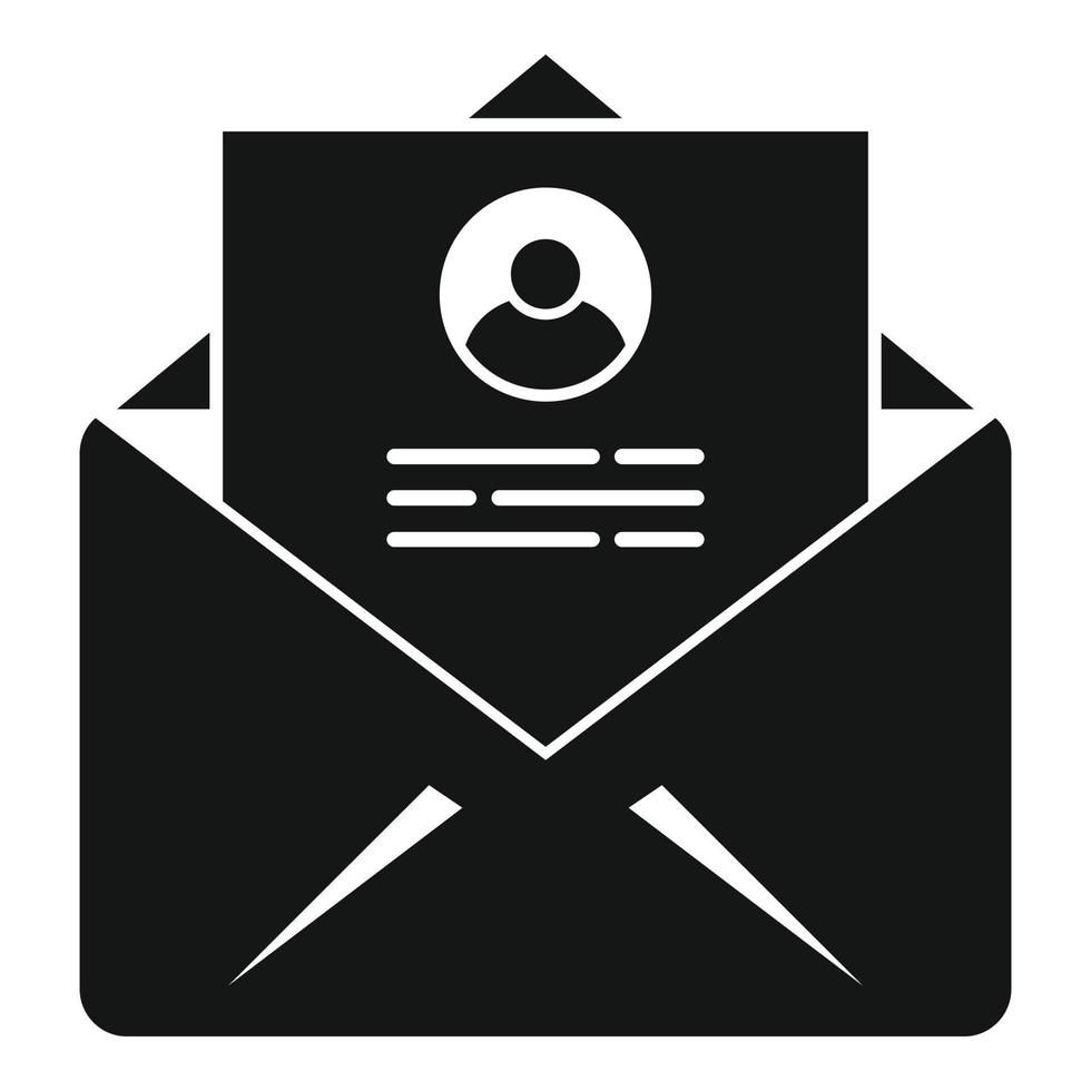 Personal information mail icon, simple style vector