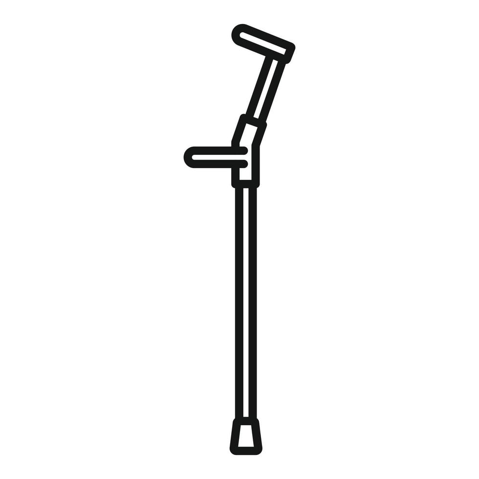 Metal walking stick icon, outline style vector
