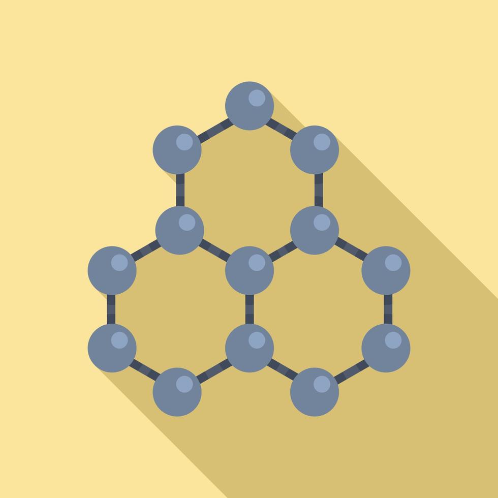 Nanotechnology molecule structure icon, flat style vector