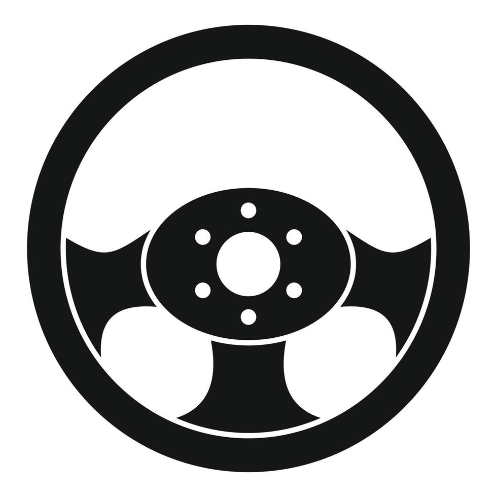 Garage steering wheel icon, simple style vector