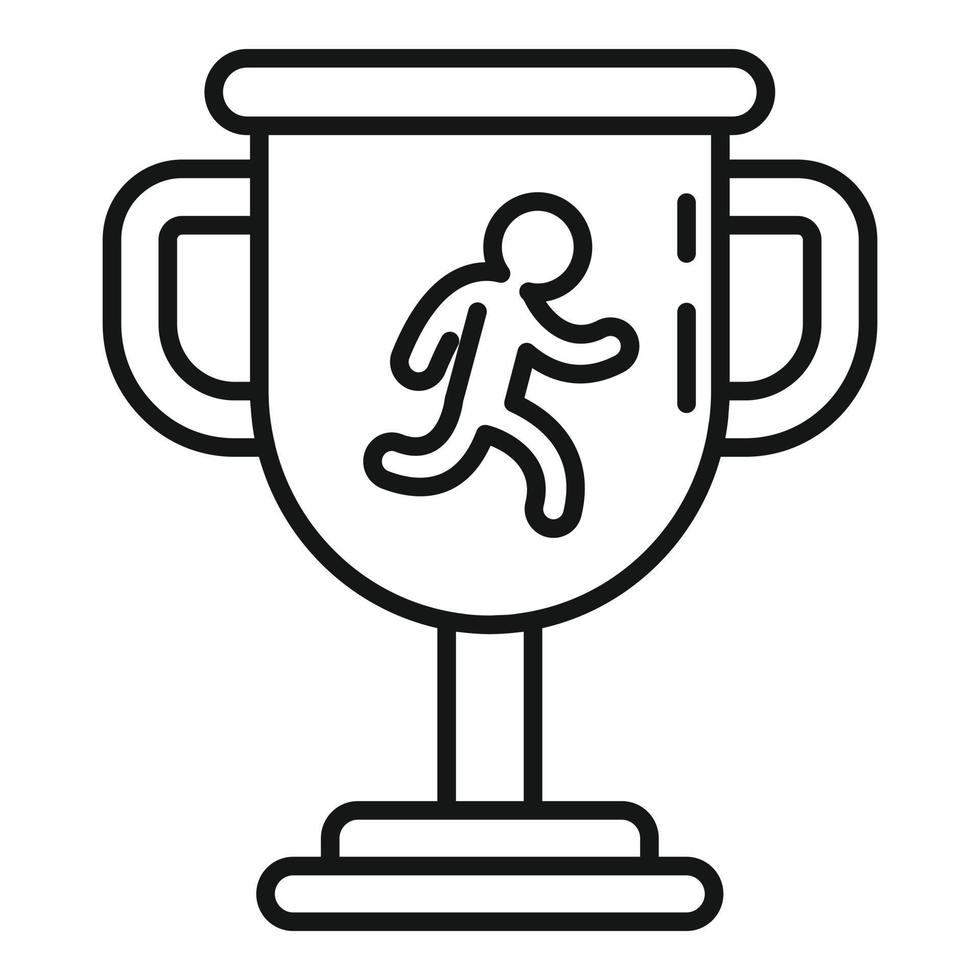 Running gold cup icon, outline style vector