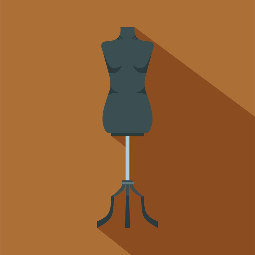 Sewing mannequin icon, flat style vector