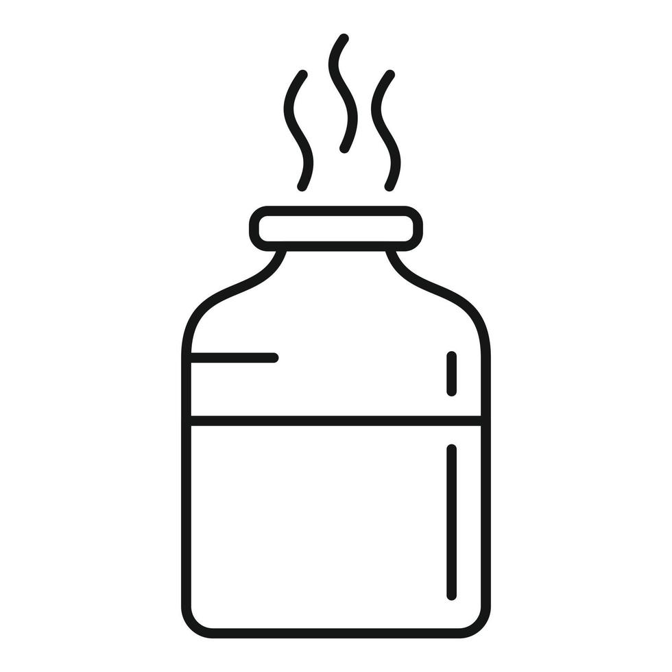 icono caliente de aceites esenciales, estilo de esquema vector