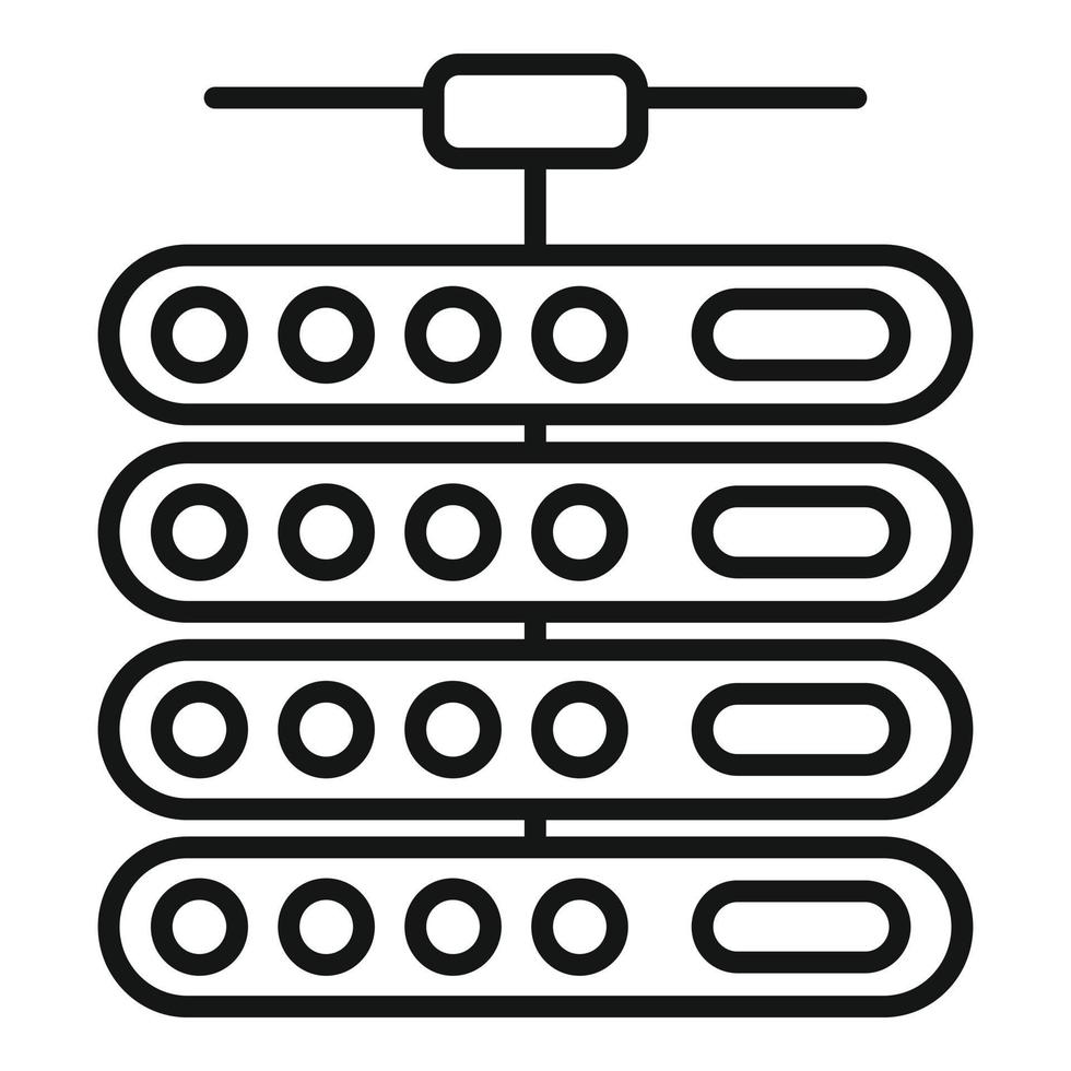 Server center connection icon, outline style vector