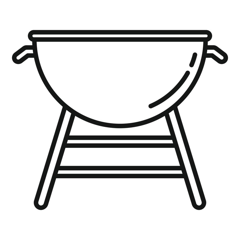 icono de brasero de cocina, estilo de contorno vector