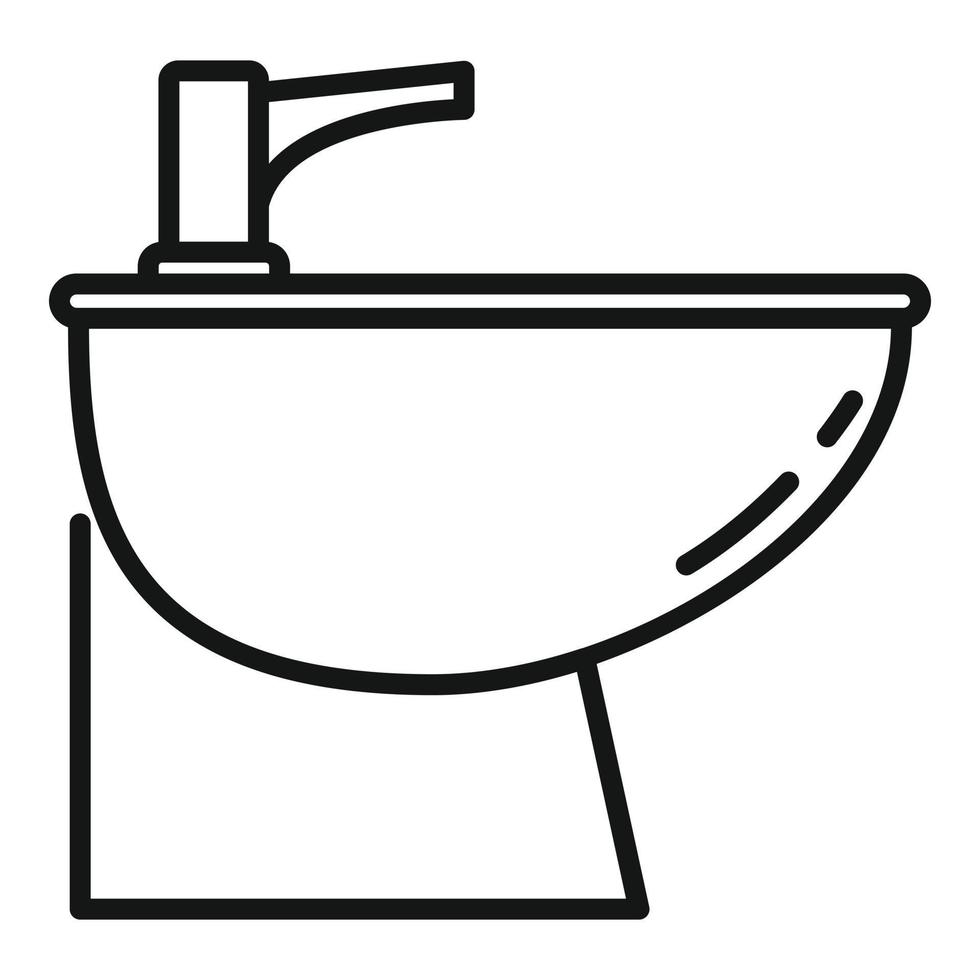 Equipment bidet icon, outline style vector