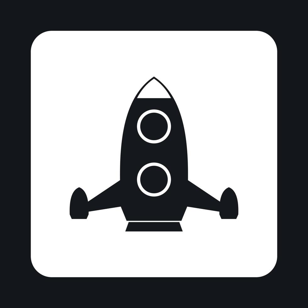 Rocket flies icon, simple style vector