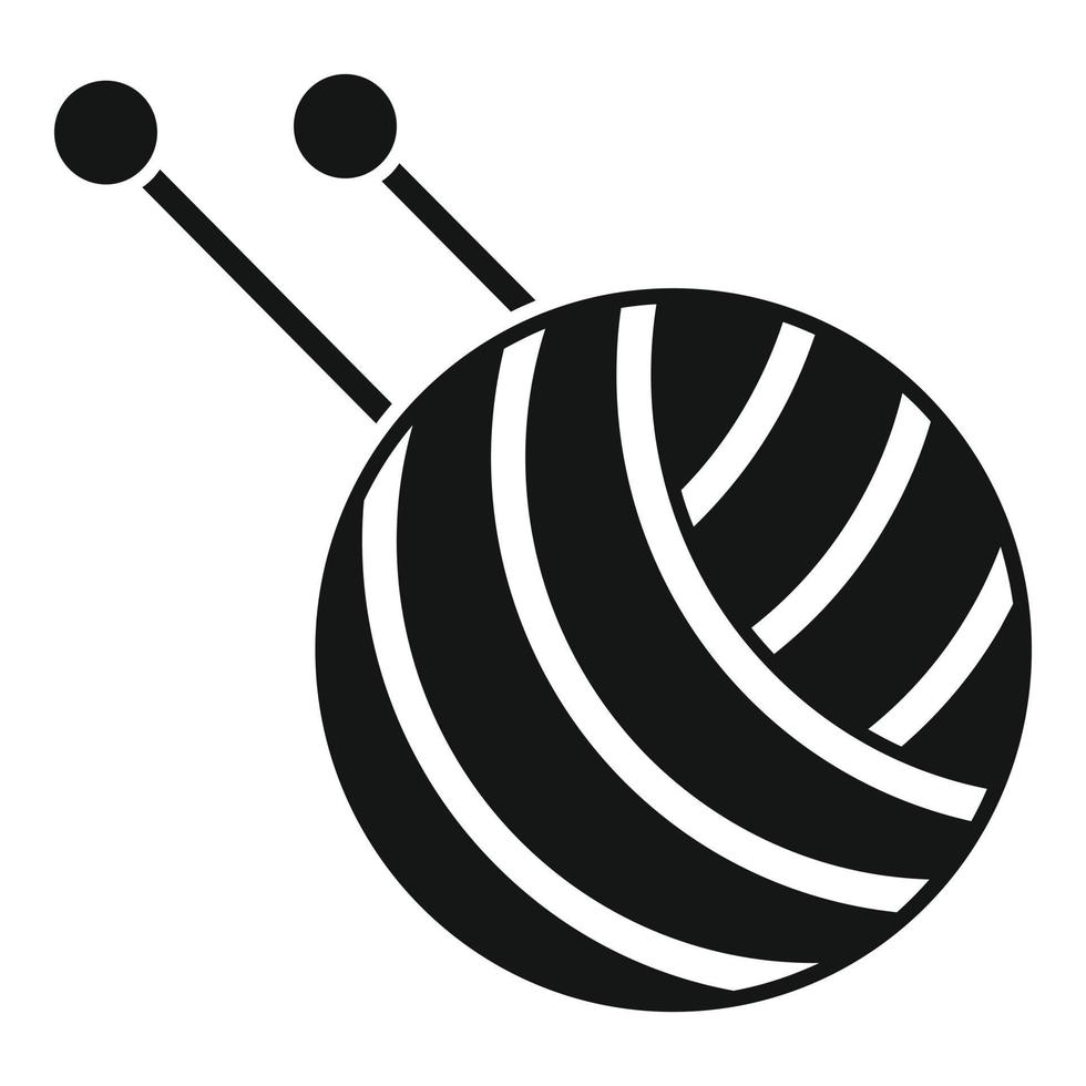 Knitting ball icon, simple style vector