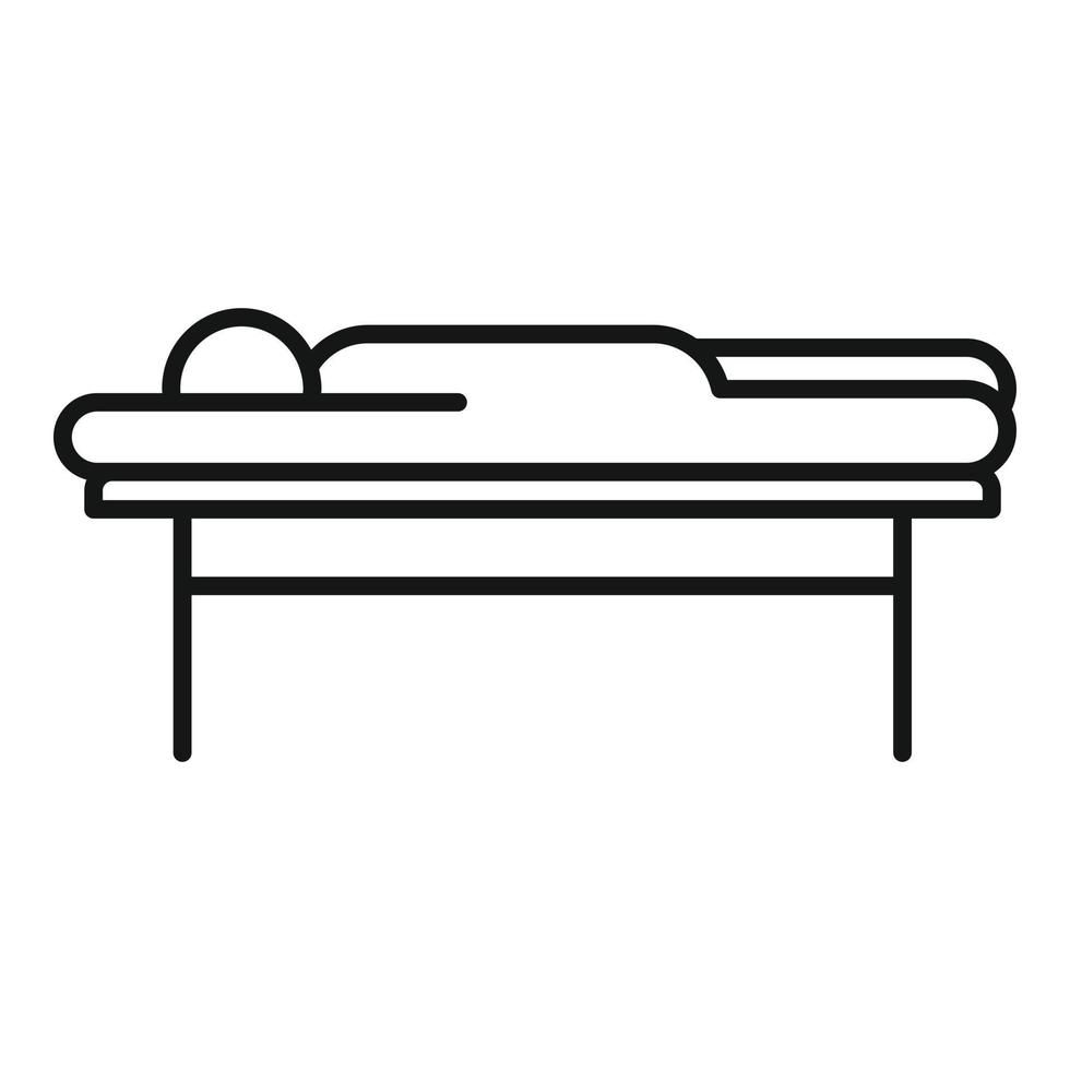 Medical bed icon, outline style vector