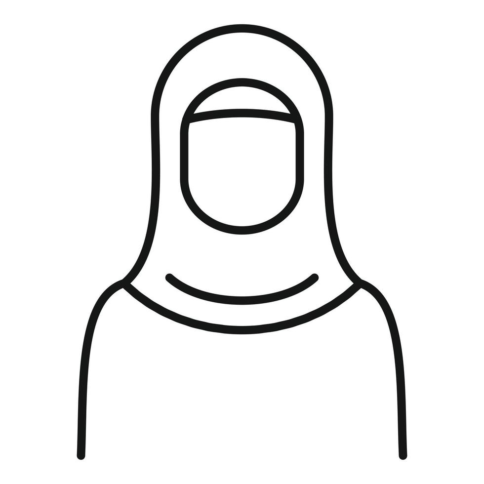 icono de mujer refugiada, estilo de contorno vector