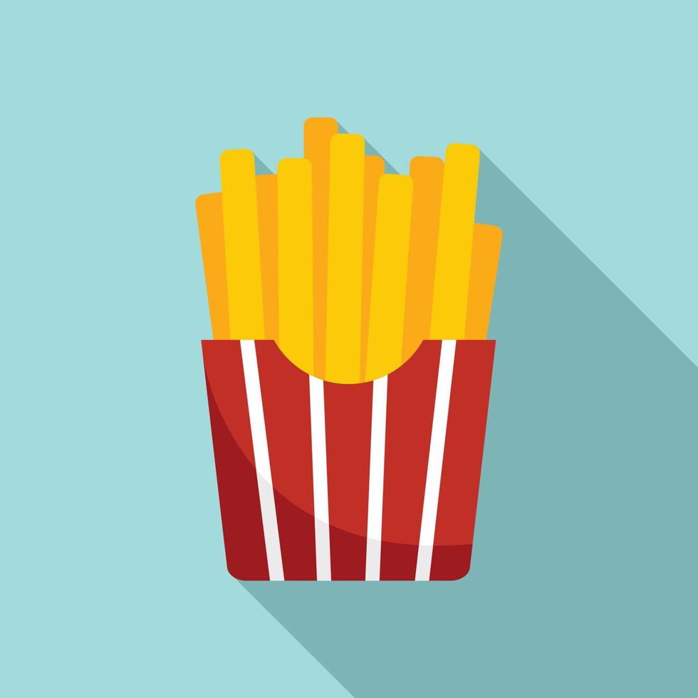 French fries box icon, flat style vector