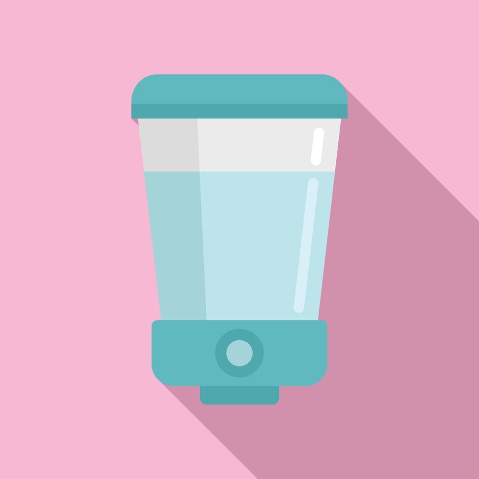 Soap wall dispenser icon, flat style vector