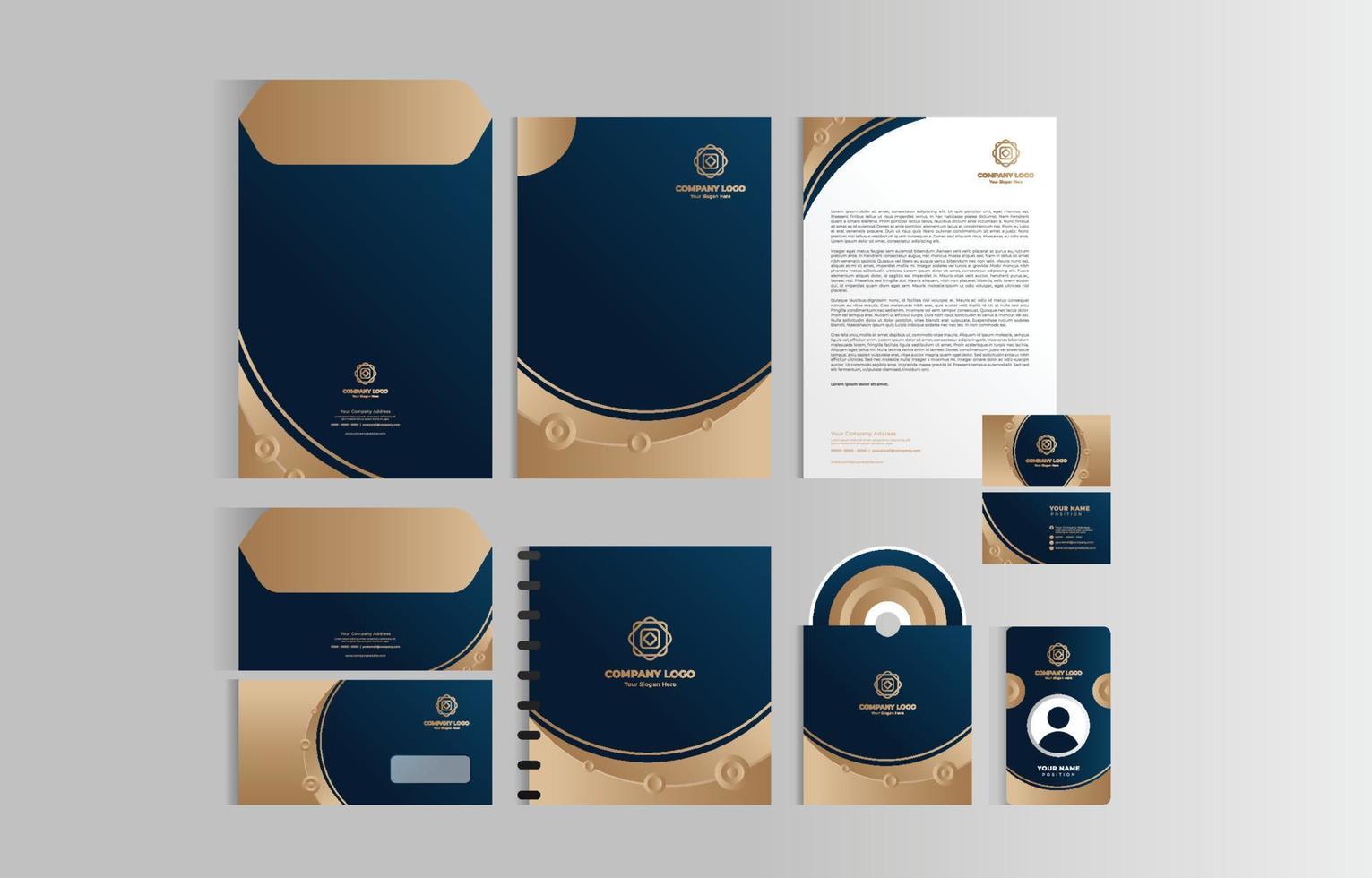 Exclusive Business Kit with Dark Base Color vector