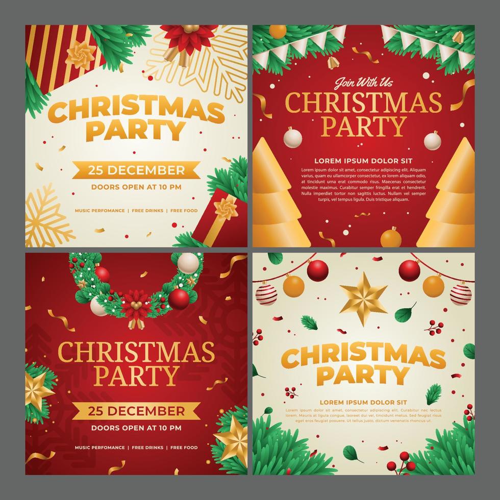 Christmas Party Social Media Post vector