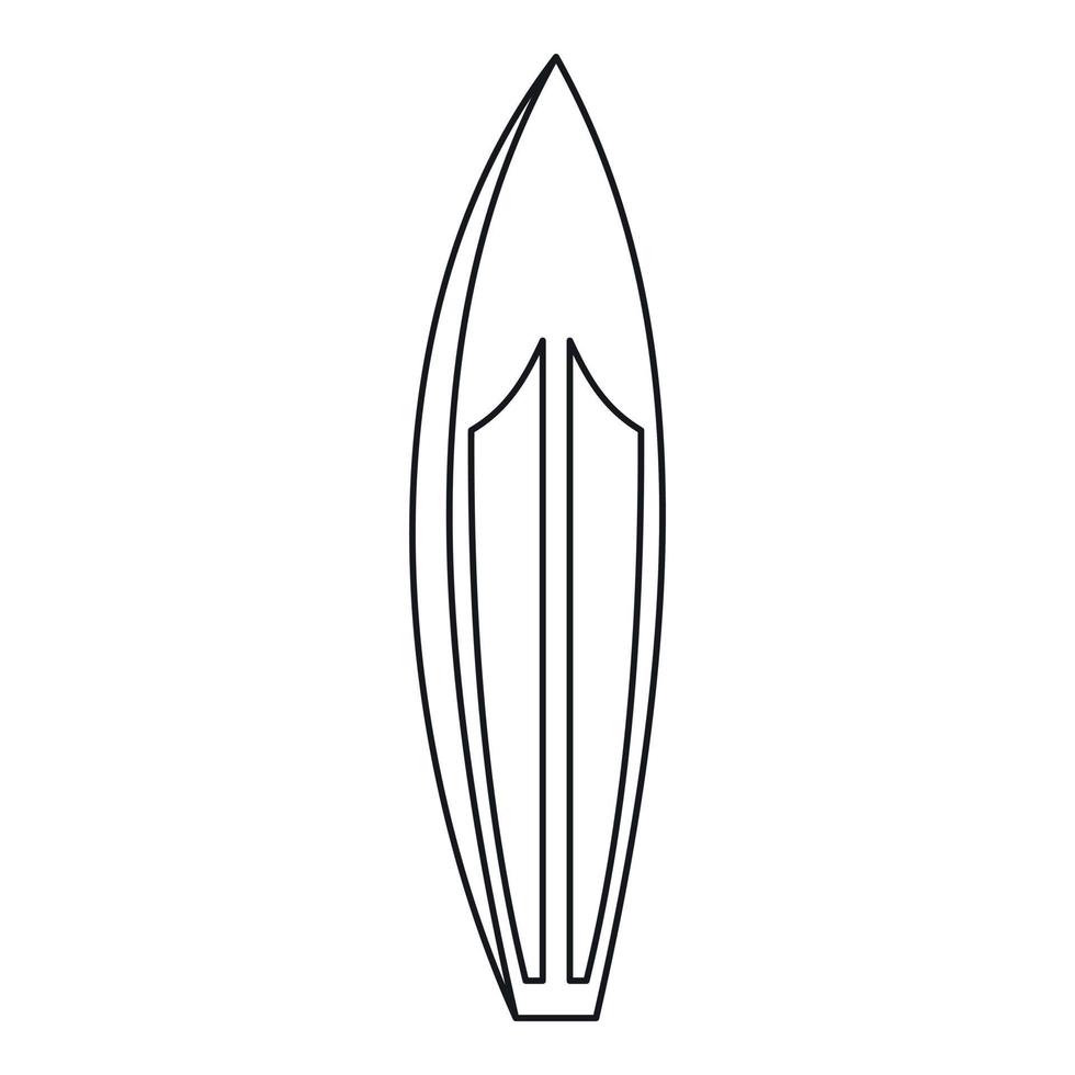 Surfboard icon, outline style vector