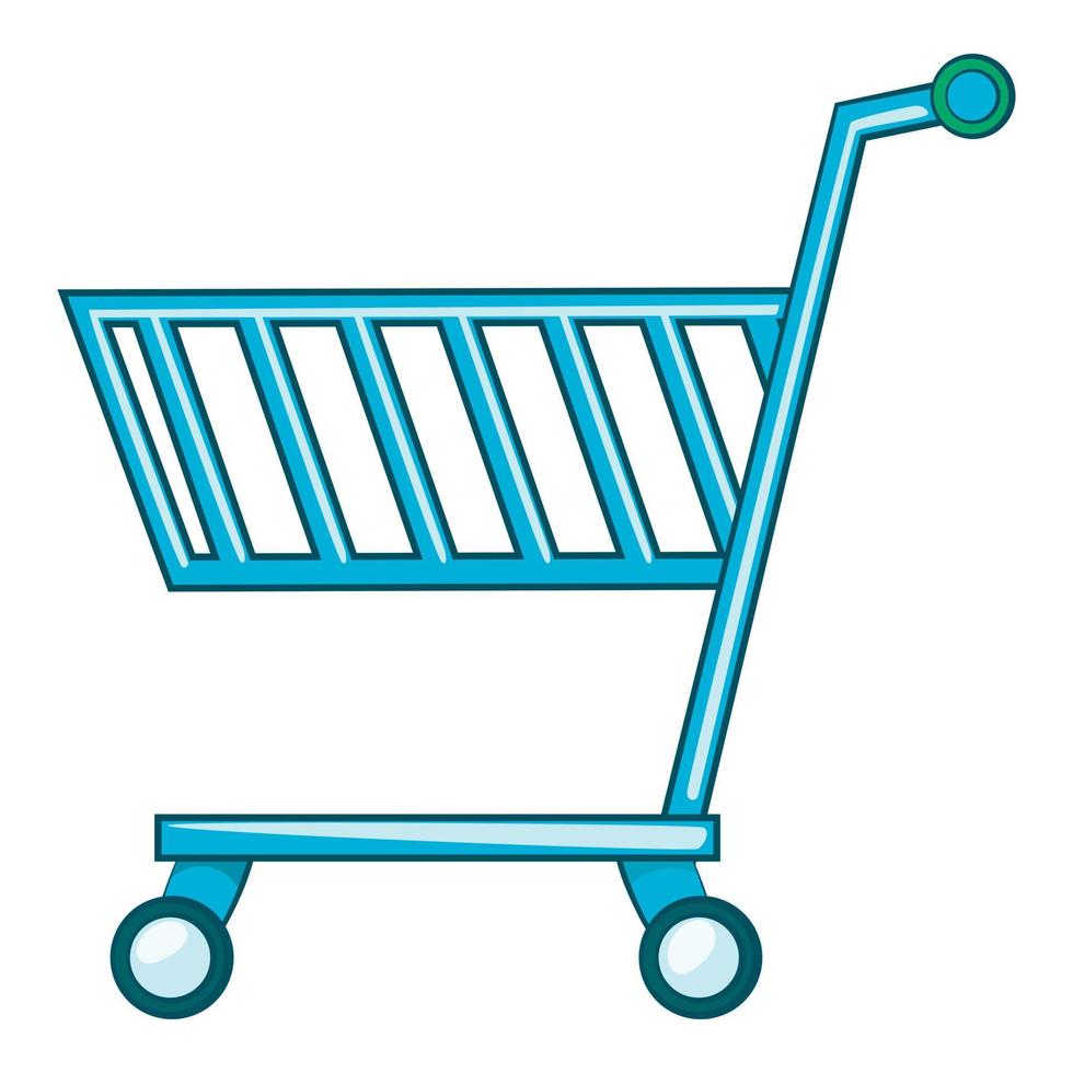 Shopping cart icon, flat style vector