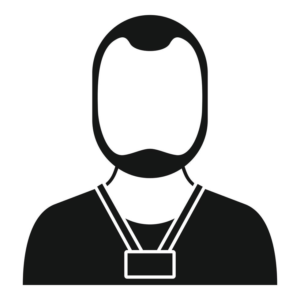 hombre, entrenador personal, icono, simple, estilo vector