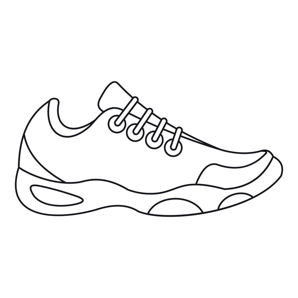 zapatillas para icono de tenis, estilo de esquema vector