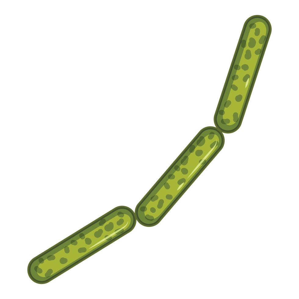 Green rod shaped virus icon, isometric 3d style vector