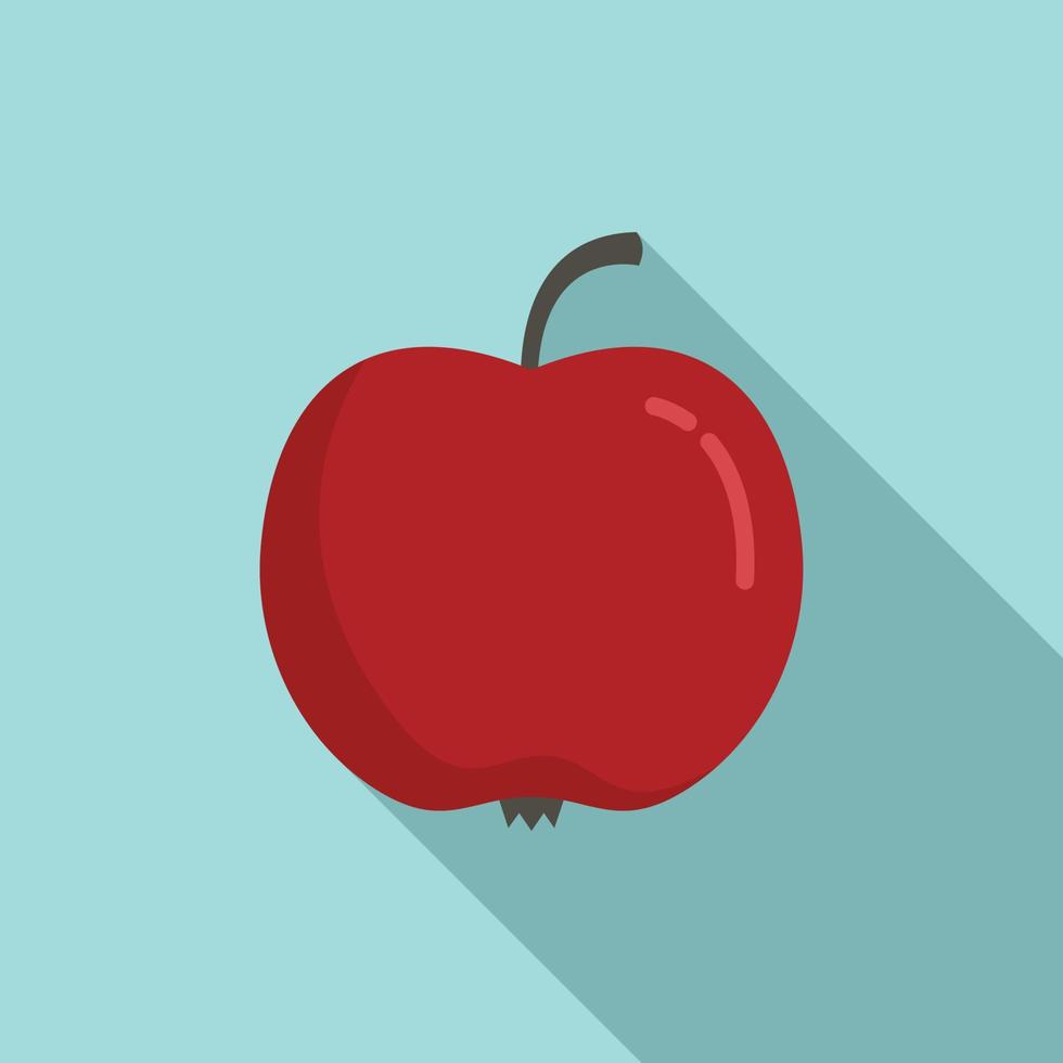 Eco apple icon, flat style vector