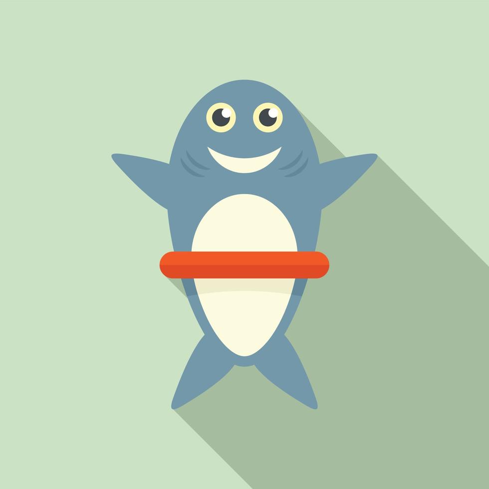 icono de juguete de baño de tiburón, estilo plano vector