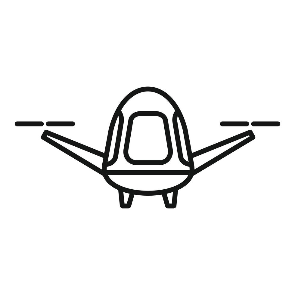 icono de taxi aéreo inteligente, estilo de esquema vector