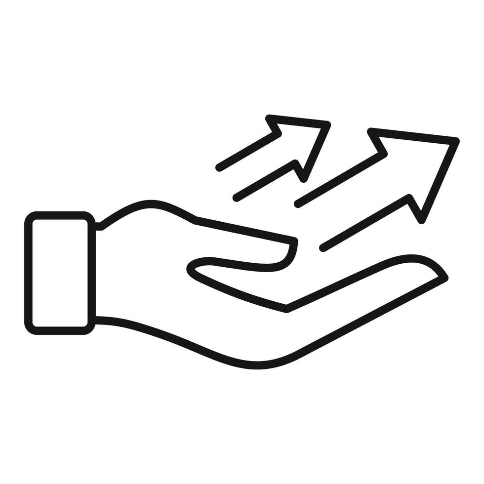 Crisis help hand icon, outline style vector