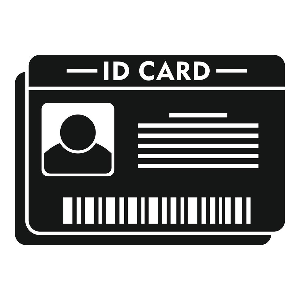 Id card icon, simple style vector