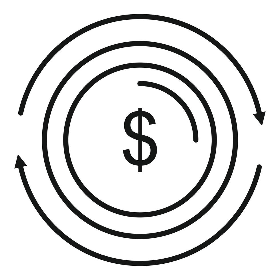 Money circle icon, outline style vector