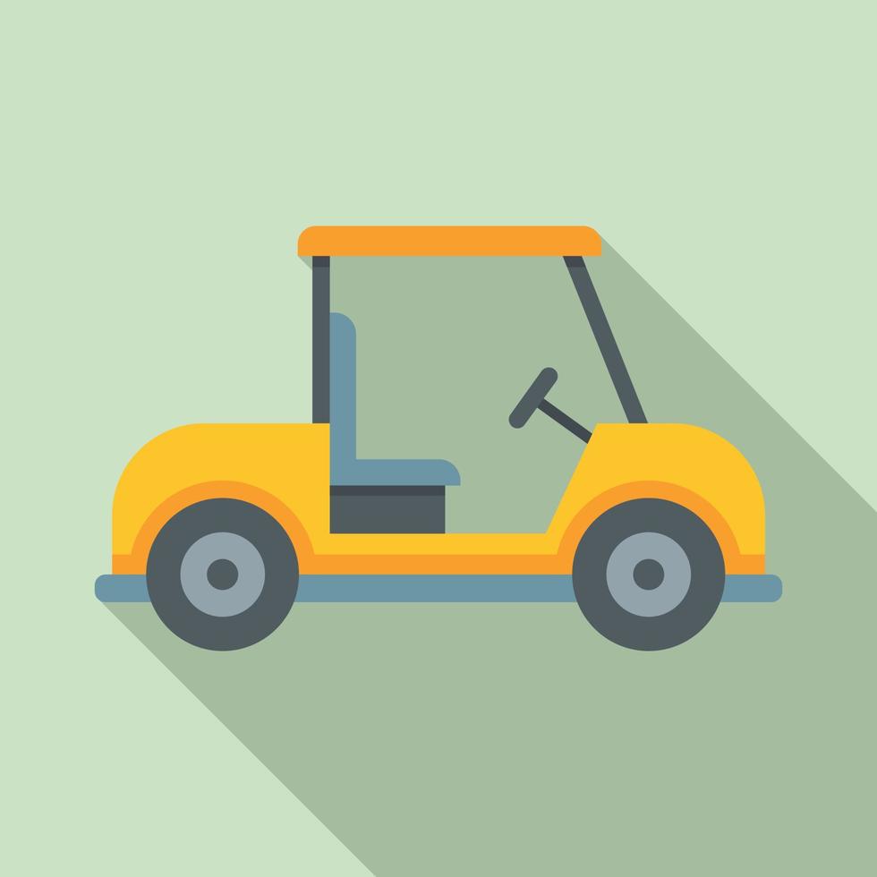 icono de carrito de golf, estilo plano vector