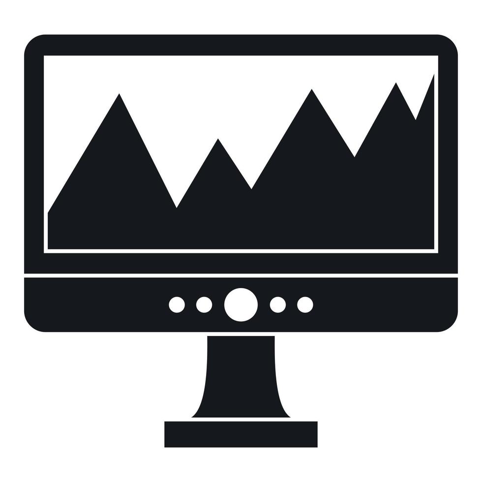 Monitor and a chart icon, simple style 14693630 Vector Art at Vecteezy