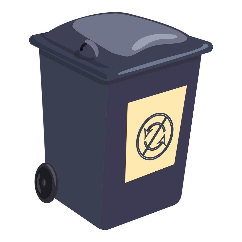 Trashcan icon, cartoon style vector