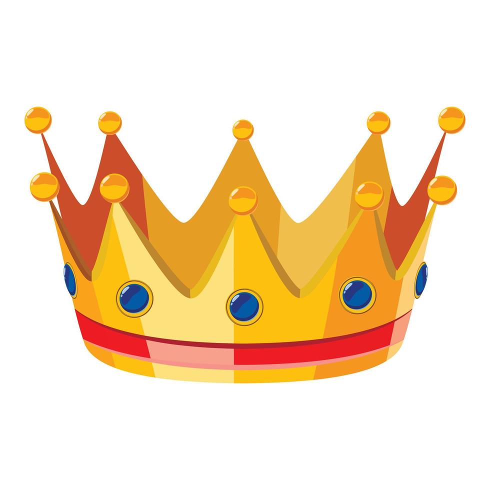 Gold crown icon, isometric 3d style vector