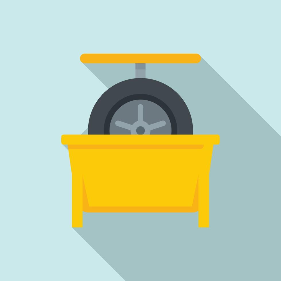 Tire fitting calibration icon, flat style vector