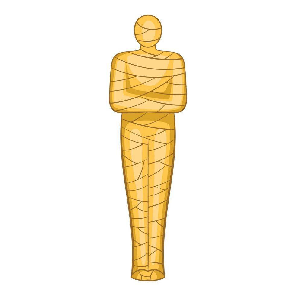 Ancient mummy icon, cartoon style vector