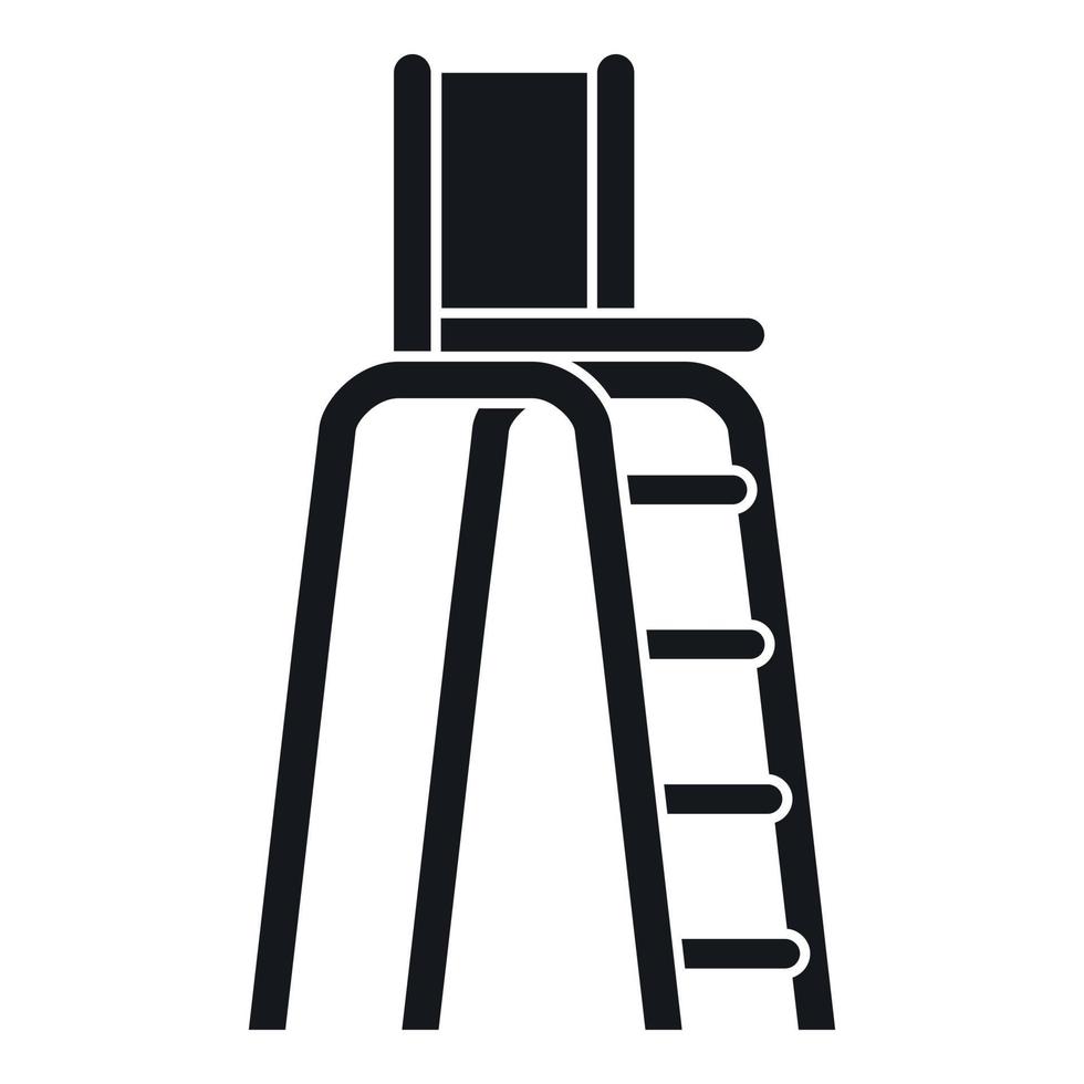 Tennis tower for judges icon, simple style vector