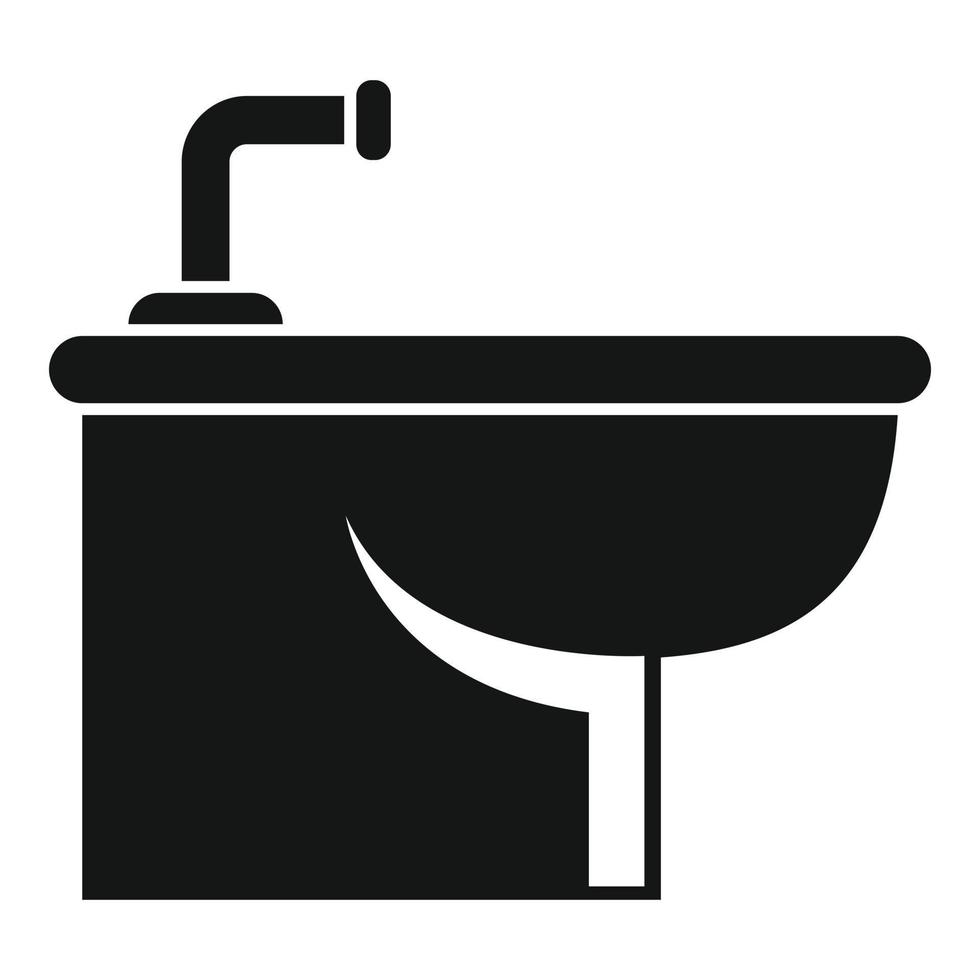 icono de bidé de baño, estilo simple vector