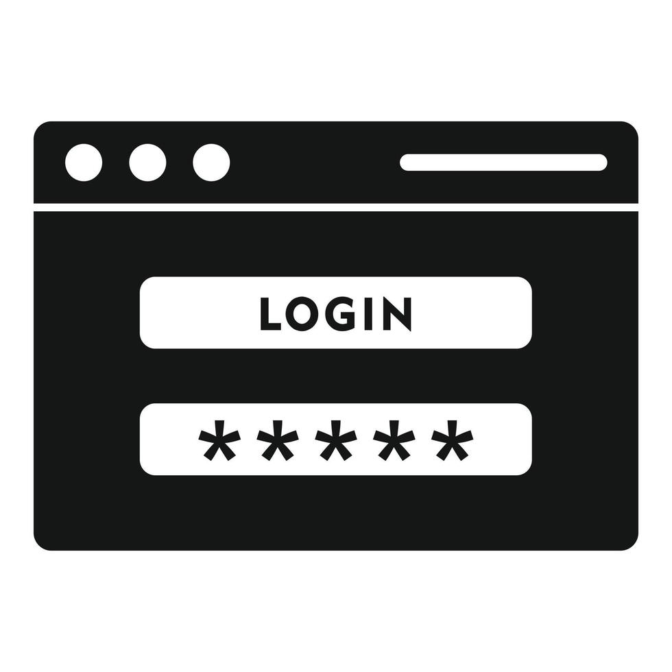 Login page authentication icon, simple style vector