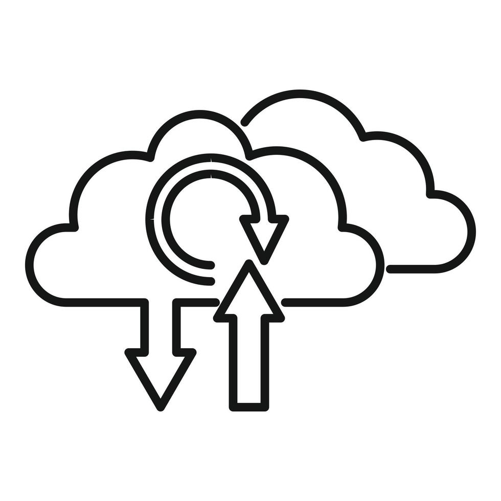 Update software from cloud icon, outline style vector