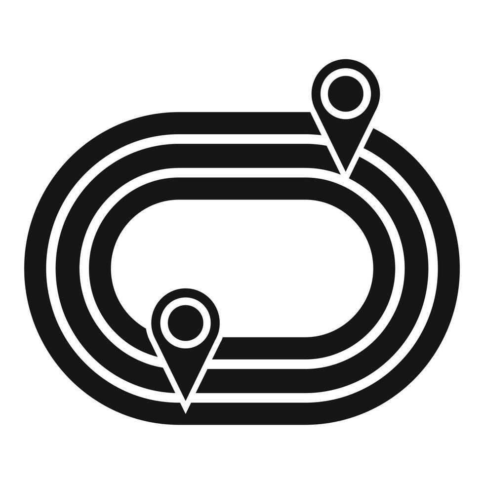 Running stadium track icon, simple style vector