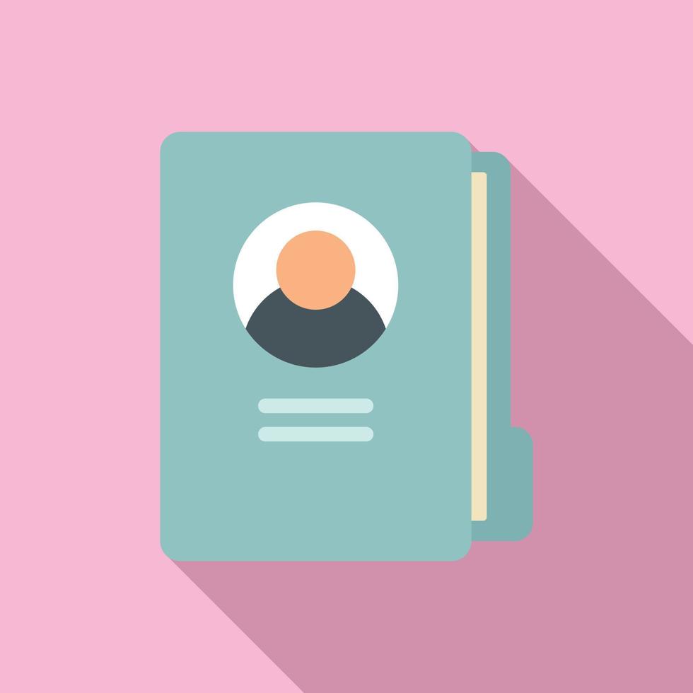 Personal information folder icon, flat style vector