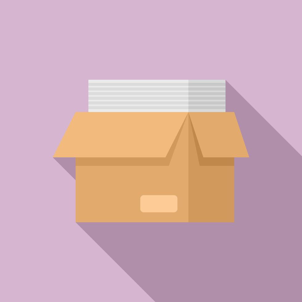 Full documents box icon, flat style vector